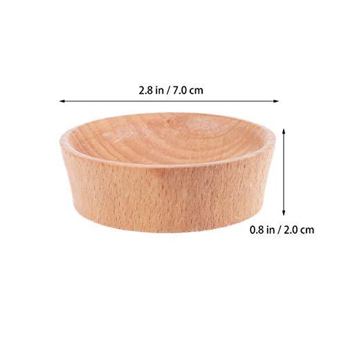 Juego de 4 cuencos de madera maciza para salsa de tomate, salsa, vinagre, azúcar, especias, condimentos, hotel, hogar, restaurante, suministros de UPKOCH