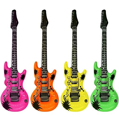 Juego de 4 guitarras hinchables para adultos de 106 cm - Multi color - 106 cm/4 paquete