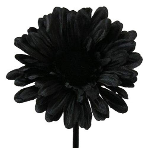 Juego de 4 tallos de gerbera artificiales, color negro