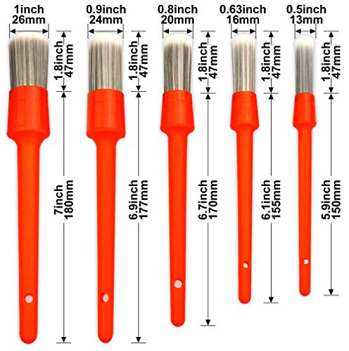 Juego de 5 brochas de cera para pintura de tiza con cerdas SRT de primera calidad