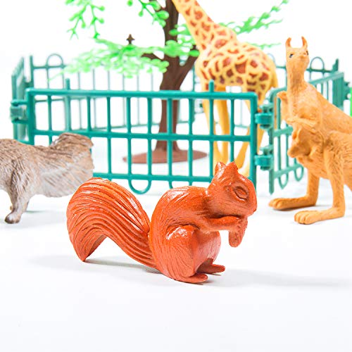 Juego de 55 Figuras de Animales Salvajes de la Selva, Juguetes de Animales, Favoritos de Fiesta de Animales de Mundo Zoológico para Chicos, Conjunto de Juguetes de Animales de Granja Pequeños Bosque