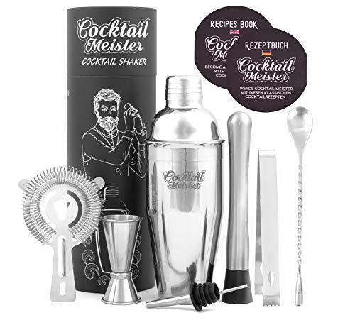 Juego de coctelera de cócteles prémium de CocktailMeister para profesionales, juego de cócteles, ideal para el hogar o el bar