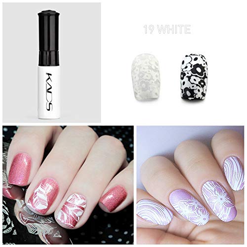 Juego de esmaltes de uñas de 4 colores Stamping polaco colorido metálico brillante Resplandecer pigmento para uñas uso dual pintura de detalle Diseño de uñas Herramienta de impresión de manicura