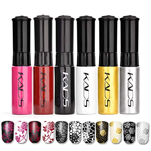 Juego de esmaltes de uñas de 4 colores Stamping polaco colorido metálico brillante Resplandecer pigmento para uñas uso dual pintura de detalle Diseño de uñas Herramienta de impresión de manicura