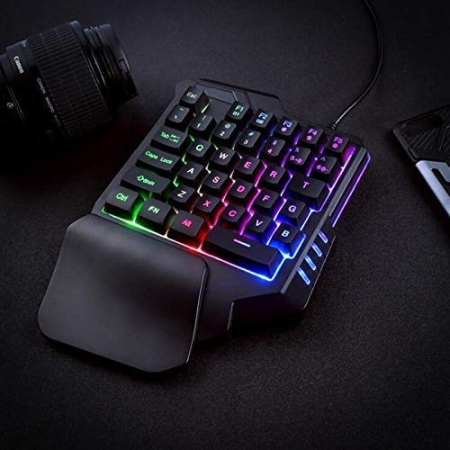 Juego móvil Teclado con una Sola Mano Comer Pollo Artefacto/Left Hand Mini Teclado Mouse Set, con una Mano Colorido Teclado retroiluminado Teclado Ratón Gaming xiao1230