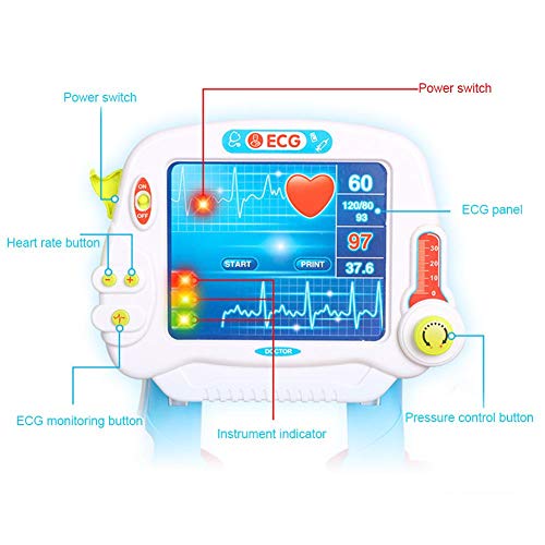 Juegos de médicos Traje Juguete Doctor Carro Médico Botiguín Electrocardiograma Estetoscopio Medico Para Niño Uadro Conjunto Enfermera Médico Kit Infantil Para Niños