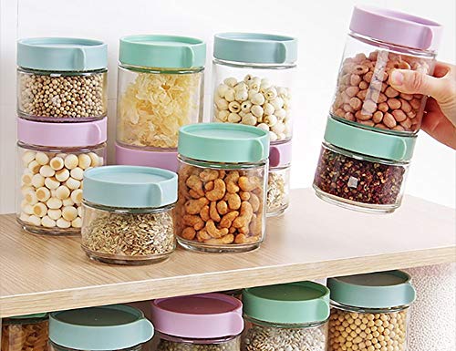 Juegos de recipientes 1pcs / 3pcs de cocina de cristal contenedores de almacenamiento con tapa, Botella Cereales Snacks de almacenamiento del tanque tarros de leche en polvo de caramelo de la galleta