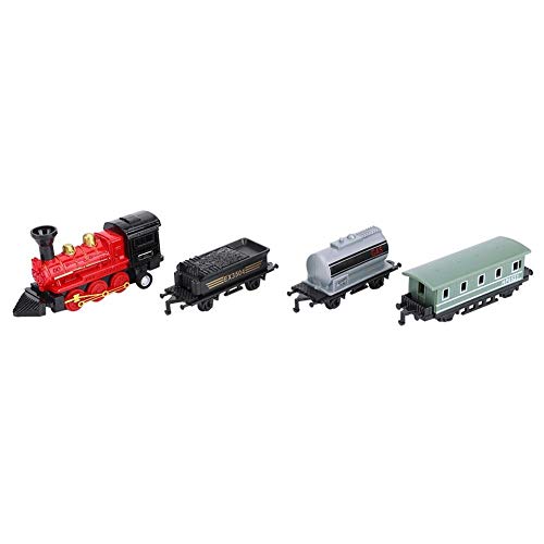 Juguete de Coche aleación para niños, Tren de Vapor Retro de aleación clásica y plástico Tren simulado Modelo de retracción de Juguete Infantil para niños (Red)