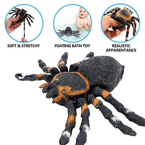 Juguetes de Araña Negra de Goma de 5 pulgadas (8 paquetes),super elasticidad. Favoritos para la Mascarada de Halloween Horripilante del Mundo Zoológico: Bromas Práctica Nuevas, Viuda Negra