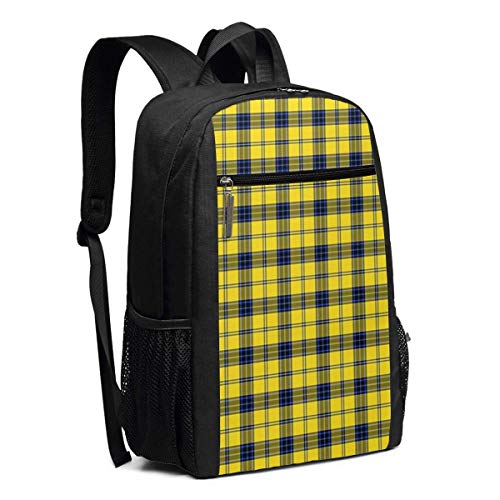 JUKIL Bankzeri Clan Hughes Tartan Mochila con Estampado de Moda de Gran Capacidad de 17 Pulgadas