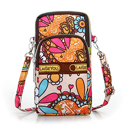 junengSO Mujer Crossbody Teléfono móvil Bolsa de Hombro Bolsa Funda Cinturón Bolso Monedero Monedero