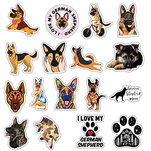 JUNZE Pegatinas de Dibujos Animados de Perro Pastor DIY Equipaje Guitarra monopatín Pegatinas geniales Juguete clásico para Regalo de Chico Pegatina Decak 50 Uds