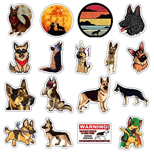 JUNZE Pegatinas de Dibujos Animados de Perro Pastor DIY Equipaje Guitarra monopatín Pegatinas geniales Juguete clásico para Regalo de Chico Pegatina Decak 50 Uds