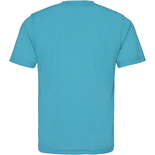 Just Cool - Camiseta lisa para hombre, Primavera-Verano, envolvente, Liso, Manga Corta, Hombre, color Azul Turquesa, tamaño L