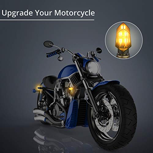 Justech Intermitentes Moto Homologados 4pcs Led Luces de Señal de Giro Indicador de Motocicleta Impermeable Universal 3528 LED Indicador Para Motocicleta Moto Harley