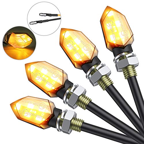 Justech Intermitentes Moto Homologados 4pcs Led Luces de Señal de Giro Indicador de Motocicleta Impermeable Universal 3528 LED Indicador Para Motocicleta Moto Harley