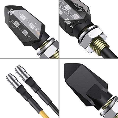 Justech Intermitentes Moto Homologados 4pcs Led Luces de Señal de Giro Indicador de Motocicleta Impermeable Universal 3528 LED Indicador Para Motocicleta Moto Harley