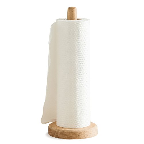 JYCRA - Soporte para rollo de cocina, papel de madera, soporte para toallas de carrete con base antideslizante y resistente para cocina, salón, dormitorio y baño