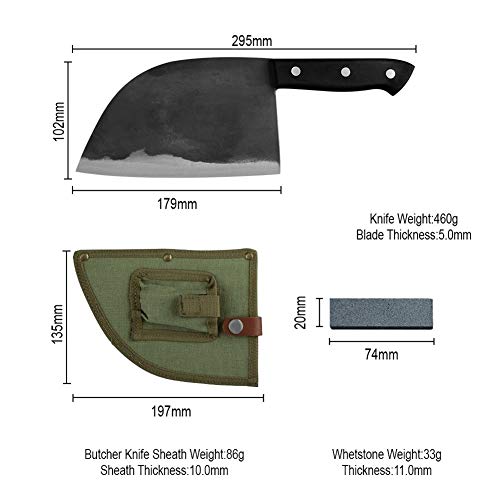 JYKJ Cuchillo Forjado Hecho a Mano del Cocinero del Carnicero Cuchillo de Cocina de Alto Carbono Acero con Revestimiento de China Cleaver Chopper rebanar Nakiri Cubierta Herramienta Gyuto Profesional