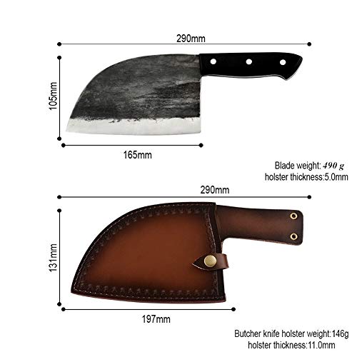 JYKJ Cuchillo Forjado Hecho a Mano del Cocinero del Carnicero Cuchillo de Cocina de Alto Carbono Acero con Revestimiento de China Cleaver Chopper rebanar Nakiri Cubierta Herramienta Gyuto Profesional