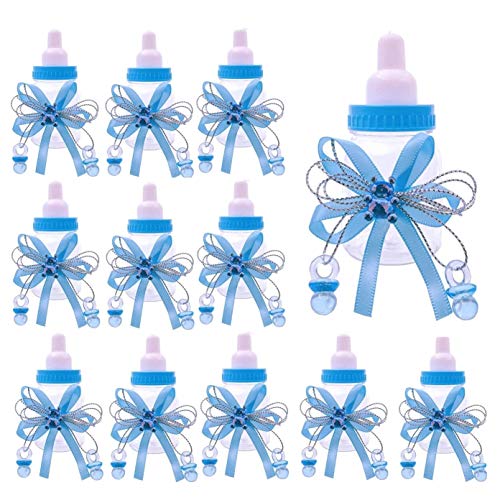 JZK 24 x Azul biberones favores Baby Shower Cajas Regalo para Baby Shower Fiesta cumpleaños niño Bautizo Bautismo recién Nacido