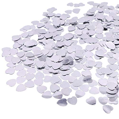 JZK 5000 pcs 1cm plástico especular corazón Amor Plateado Confeti Boda Mesa Comedor Confeti dispersar Decoraciones Mesa para Boda cumpleaños día San valentín Fiesta Bienvenida bebé gallina Fiesta