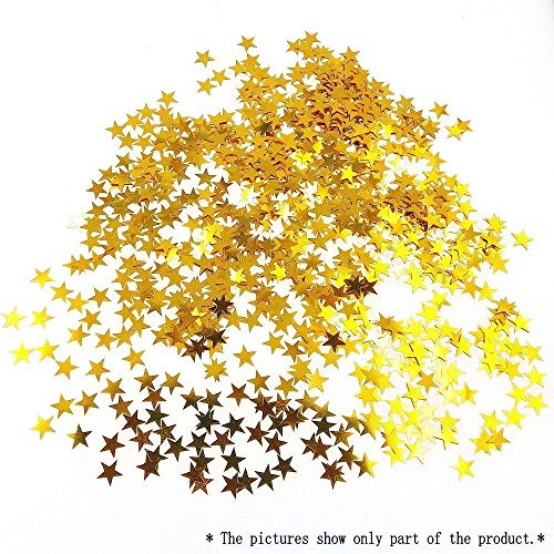 JZK 5000 pcs 1cm plástico especular Estrella Dorado Confeti Mesa Comedor Confeti dispersar Decoraciones Mesa para Boda cumpleaños día San valentín Fiesta Bienvenida bebé gallina Fiesta