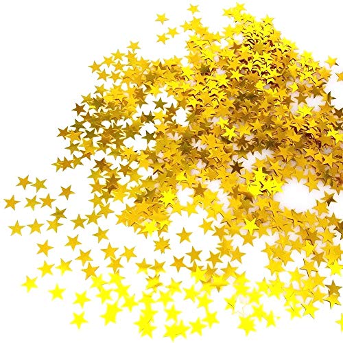 JZK 5000 pcs 1cm plástico especular Estrella Dorado Confeti Mesa Comedor Confeti dispersar Decoraciones Mesa para Boda cumpleaños día San valentín Fiesta Bienvenida bebé gallina Fiesta