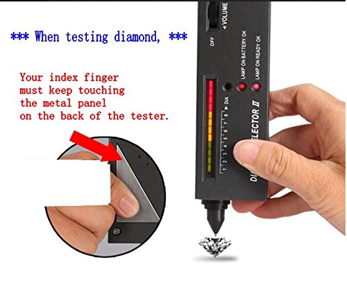 JZK Portable electrónico probador de diamante para el diamante, zafiro, rubí, cristal, ágata, jade, gemas dureza de piedras herramienta de prueba, Diamond Selector II V2