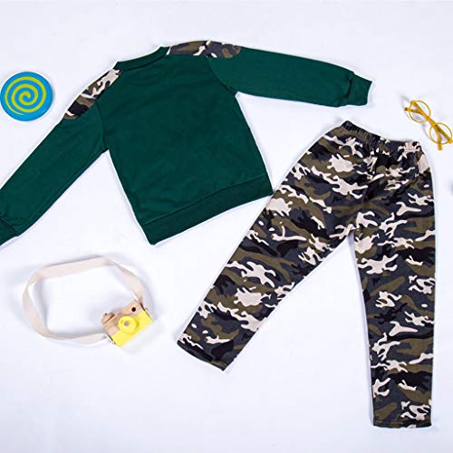 K-Youth Chandal Bebe Niño Conjuntos Bebe Niño Deportivas Ropa Bebé Niño Invierno Traje Bautizo Niños Chico Tumblr Sudadera de Manga Larga Niño Ceremonia + Pantalones de Camuflaje (Verde, 4-5 años)