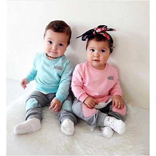 K-youth Ropa Bebe Niño Otoño Invierno 2018 Ofertas Infantil Pijama Recien Nacido Bebé Niña Sudaderas Manga Larga Camisetas Blusas + Pantalones Largos Conjuntos De Ropa(Azul, 3-6 Meses)