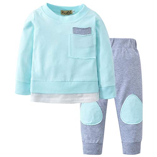 K-youth Ropa Bebe Niño Otoño Invierno 2018 Ofertas Infantil Pijama Recien Nacido Bebé Niña Sudaderas Manga Larga Camisetas Blusas + Pantalones Largos Conjuntos De Ropa(Azul, 3-6 Meses)