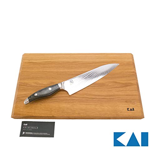 Kai Shun Nagare - Juego de cuchillos de cocina ultraafilados NDC-0706 + tabla de cortar Kai XXL + paño de pulido premium