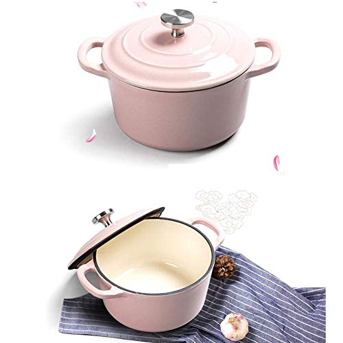 Kaikai De Hierro Fundido esmaltado del Horno holandés, Plato de la cazuela Antiadherente con Tapa, Cocina Redonda quemadores cazuela, 1,26 Cuartos Multi Olla de la Olla Roja (1,2 l)