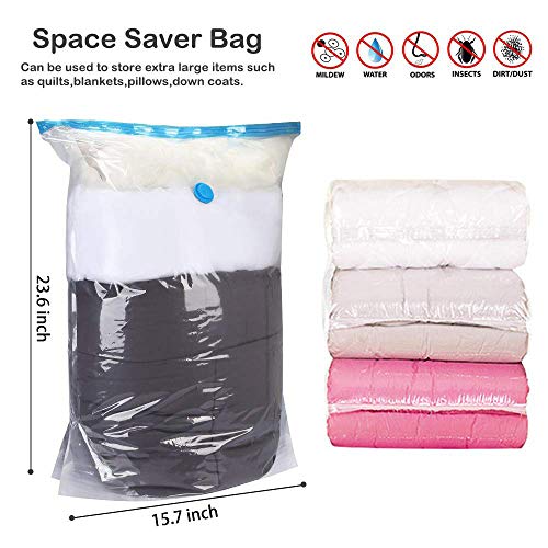 KAILH Bolsas de Almacenaje al Vacío, Bolsas Vacio Ropa, 40x60 cm (6 ud), Bolsas al Vacio para Ropa Bolsas de Vacio Ahorro de Espacio Almacenaje al Vacío para Guardar Ropa, Edredones, Almohadas