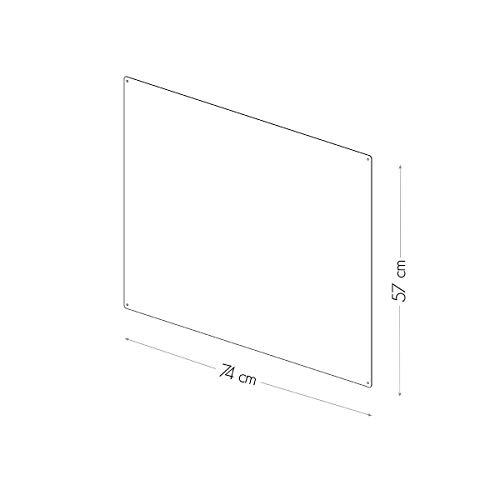 KalaMitica 25074-900-057 Pizarra para imanes, Acero, Blanco, Dimensiones 74x57x0.12cm