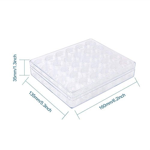 Kalolary diamante bordado Caja de almacenamiento-30 cuadrículas transparente de plástico caja 5D DIY Diamante Punto de Cruz Herramientas Accesorios para los granos, pedrería, Suministros decoración