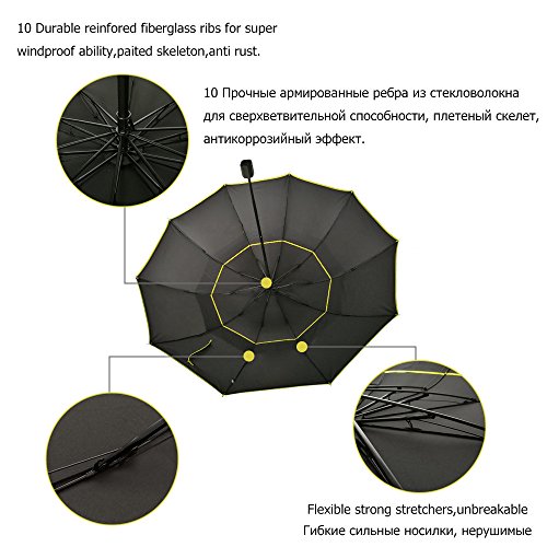 Kalolary Paraguas para Golf de 62Inch, Resistente al Viento, Doble Cubierta con ventilación, Extra Grande, Negro