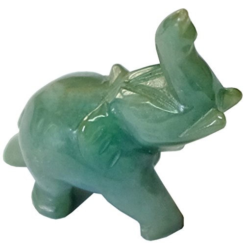 Kaltner Präsente – Regalo Idea – Figura de elefante con trompa hacia arriba como la suerte de la piedra preciosa jade jadeíta (Medidas aprox. 39 x 42 mm)