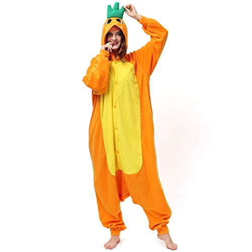 Katara-Kigurumi Pijamas Diferentes Animales y Tamaños, Adultos, Talla 165-175cm, Color Zanahoria Naranja, (1744)