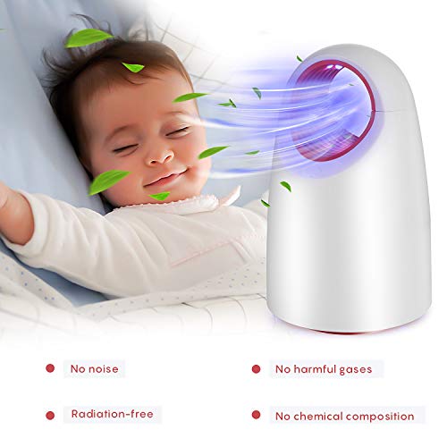 KATELUO Lámpara Antimosquitos,Asesino de Mosquitos, –Mata Insectos con Luz Ultravioleta USB Sin Productos Químicos (Blanco)