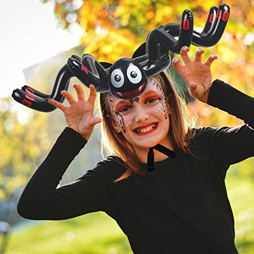 KATOOM Juego de Lanzamiento de Araña 2pcs Juguetes Inflables Spider 1pcs Juguete de Tubo Inflable 12pcs Anillos inflables de Halloween Suministros de Fiesta Familiares para niños Interior y Exterior