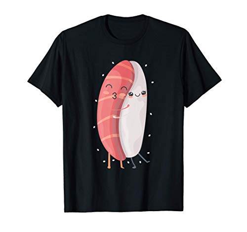 Kawaii Tuna Sushi Hug Japón Pareja Sashimi Camiseta