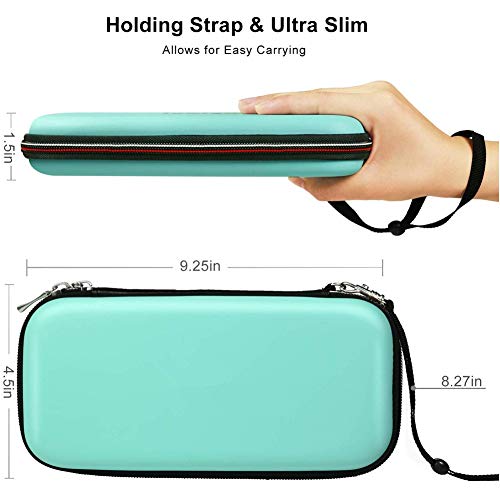 Kaya Switch Lite Carrying Case for Nintendo Switch Lite 2019, EVA Switch case with Inner Pocket. Including Crystal Clear Style Protective Cover Case, Tempered Glass Screen Protector. Turquoise