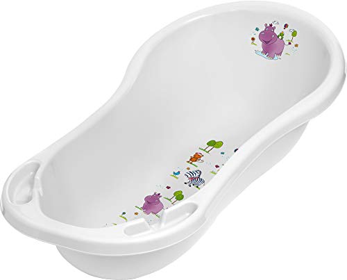 keeeper Bañera Ergonómica, De 0 a 12 meses, Hippo, 84 cm, Wiktoria, Blanco