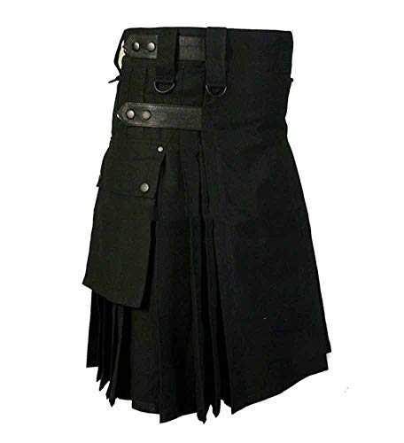 keepmore Faldas escocesas Medievales Tradicionales de Highland para Hombres Combat Utility Kilt con Bolsillos