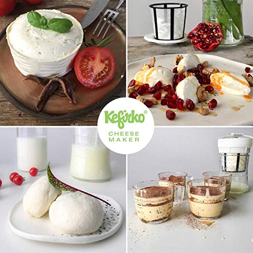 Kefirko Cheese Maker - El set ideal para preparar queso de kéfir en casa (1.4l) (Verde)