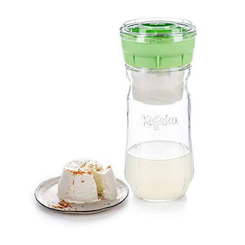 Kefirko Cheese Maker - El set ideal para preparar queso de kéfir en casa (1.4l) (Verde)