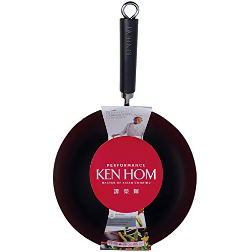 Ken Hom - Miniwok (36 cm, Acero al Carbono, Antiadherente), Color Negro