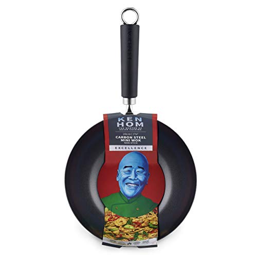 Ken Hom WKH420001 Wok, Color Negro, Acero al Carbono, 20 cm